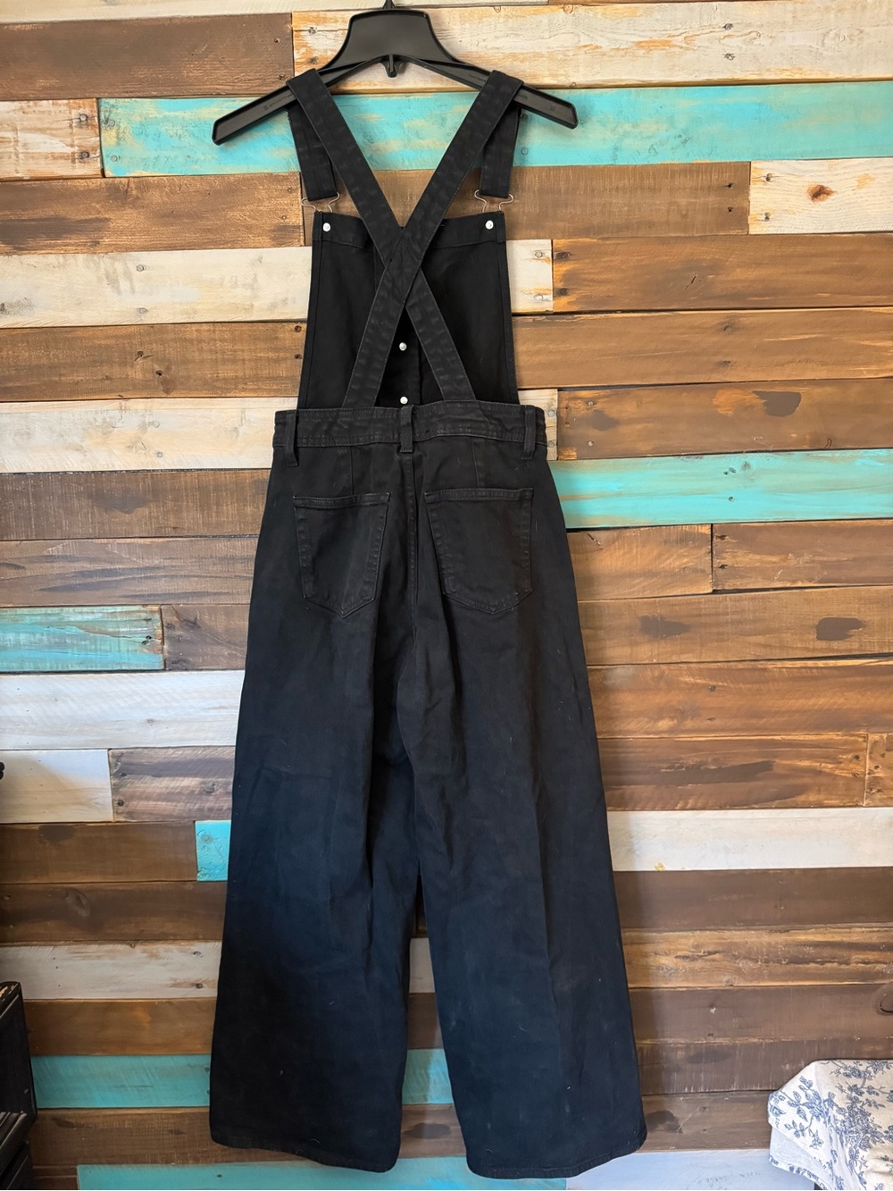 Universal Thread Black Sailor Wide Leg Denim Overalls Jumpsuit| Size 4